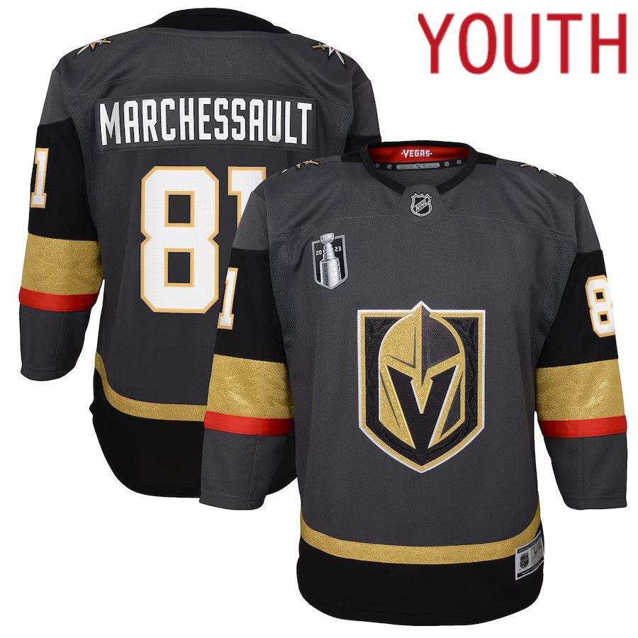 Youth Vegas Golden Knights 81 Jonathan Marchessault Black 2023 Stanley Cup Final Alternate Premier Player NHL Jersey